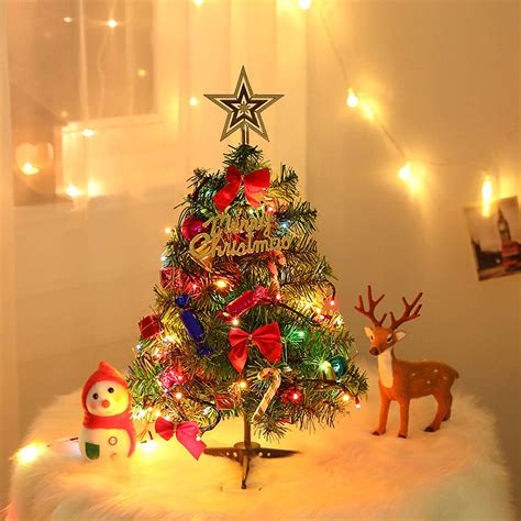 Coolmade Small Christmas Tree with Lights, Mini Desktop Decoration Tree ...