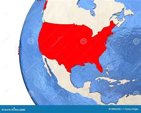 USA on 3D globe stock illustration. Illustration of model - 88402461