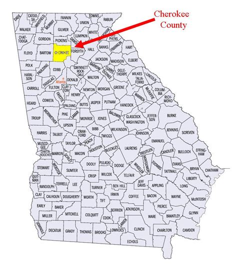 Map Of Cherokee County Ga - Maping Resources