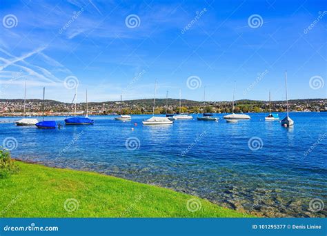 Lake Zurich in Switzerland stock image. Image of hill - 101295377