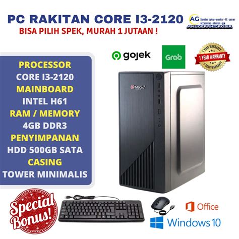 Jual PC RAKITAN CORE I3-2120 RAM 4GB HDD 500GB KOMPUTER MURAH 1 JUTAAN ...