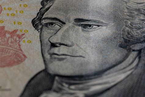 Portrait of Alexander Hamilton on a Ten Dollar Bill Stock Image - Image of debt, hamilton: 259221675