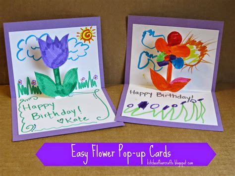Kitchen Floor Crafts: Easy Flower Pop-Up Cards