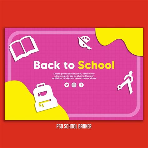 Premium PSD | Psd banner template for back to school season