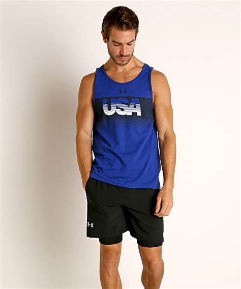 Under Armour Men's USA Tank Top Royal 1329610-400 - Free Shipping at LASC