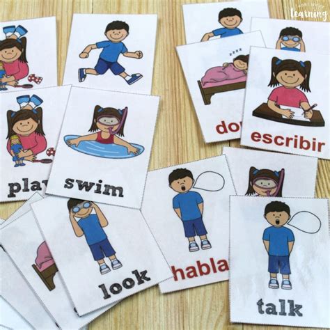 Action Verb Picture Cards Printable