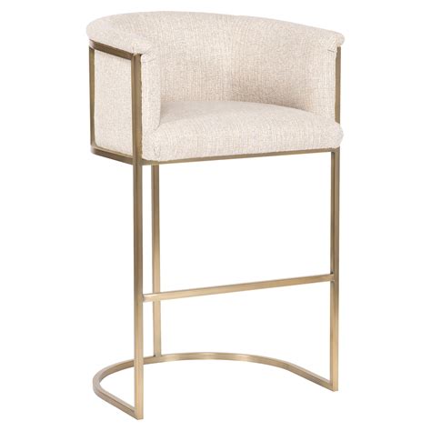 Vanguard Skye Modern Classic White Upholstered Brass Bar Stool ...