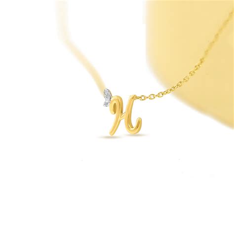 Buy Leafy Alphabet H Diamond Necklace Online | CaratLane