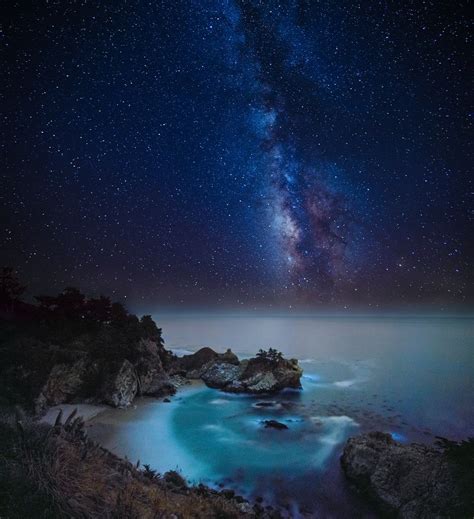 The Milky Way over McWay Falls in Big Sur CA [OC] [5932x6501] | Mcway falls, Milky way ...