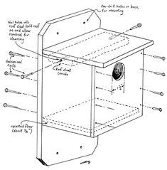 Printable Bird House Plans | Build a flycatcher bird house with free ...