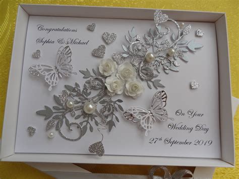 Handmade Personalised Luxury Wedding Card / Anniversary / | Etsy