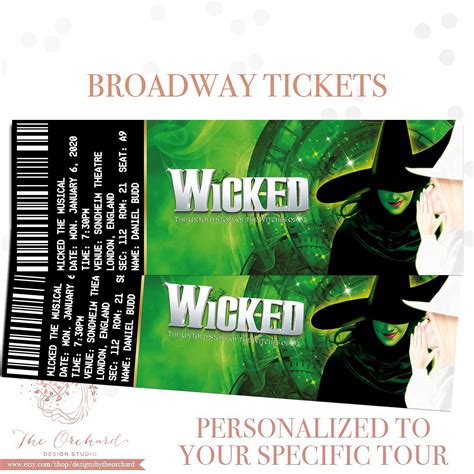 Custom Broadway Tickets - YOU PRINT Broadway Musical Theatre Performance Event Play - DIGITAL ...