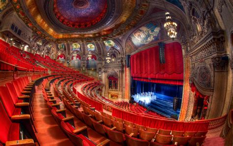scene, 2K, room, chicago, theatre, red chairs HD Wallpaper