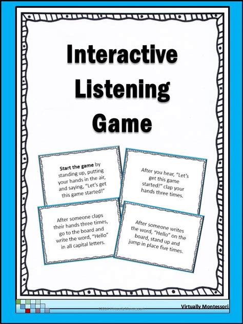 Interactive Listening Game - Icebreaker and Community Builder ...