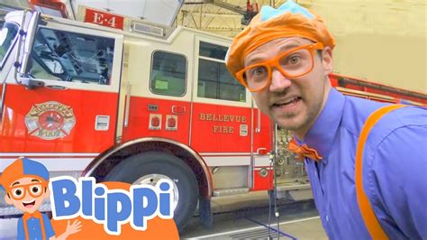 Blippi Visits A Firetruck Station Blippi Full Episodes Blippi Toys ...