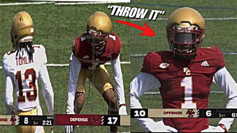 Mike Tomlin ‘Son’ DINO Tomlin got Match up on DB Elijah Jones😰.. @ 2023 Boston College Spring ...