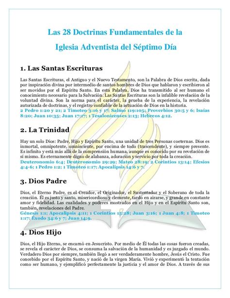 Las 28 doctrinas fundamentales de la iglesia adventista del séptimo d…