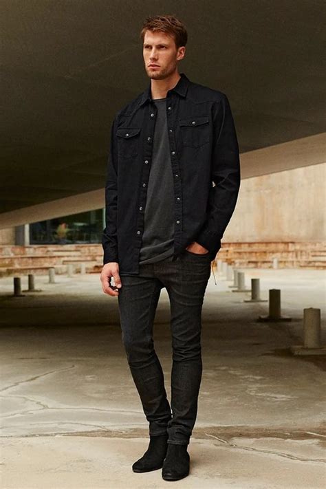 Black Casual Jacket, Men's Ideas With Black Jeans, Black Jeans And ...