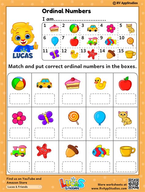 Ordinal Numbers Worksheet for Kids. Free Printables