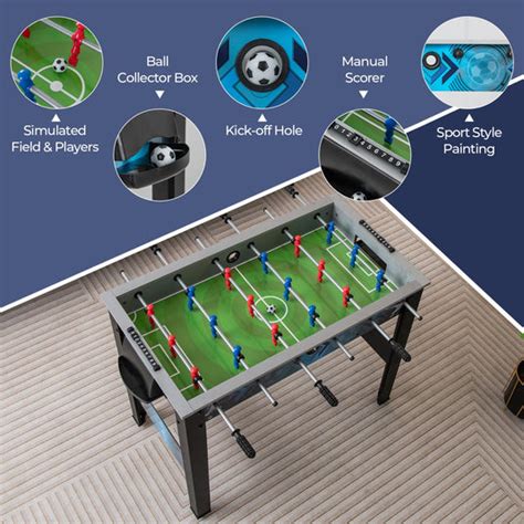 Goplus Foosball Table, Freestanding Soccer Table Game with 2 Footballs ...