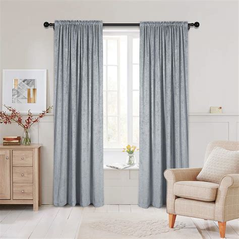 Buy ELKCA Luxury Double-Sided Chenille Window Curtains for Living Room Silver Grey Room Curtains ...