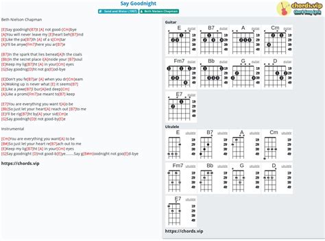 Chord: Say Goodnight - tab, song lyric, sheet, guitar, ukulele | chords.vip