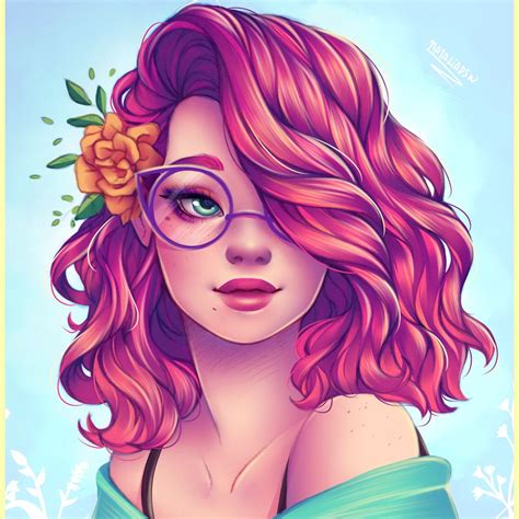 “Glasses”. Un proyecto de nataliadsw | Domestika | Arte digital de garota, Menina tumblr desenho ...