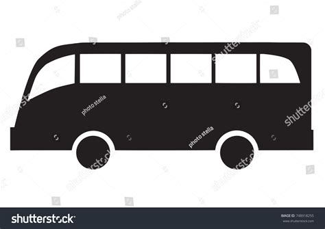 Black Silhouette Vector Bus Stock Vector (Royalty Free) 748918255 ...