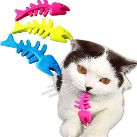 Pet Cat Chew Toys Puppy Rubber Dental Teeth Bites Bone Play Training Fetch Fun Toys Cat ...