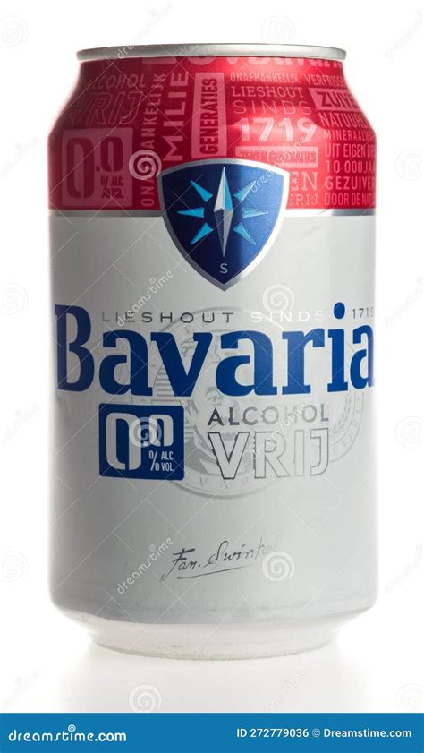 Can of Bavaria Non-alcoholic Lager Beer Isolated on White Editorial ...