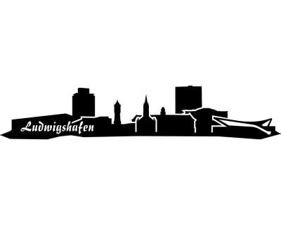 Sonderangebot Wandtattoo Ludwigshafen Skyline schwarz 30x5,7cm