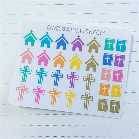 Die-cut church stickers for Day Designer and other planners