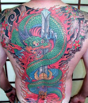 Latest tribal tattoo design: Dragon Sword Tattoos