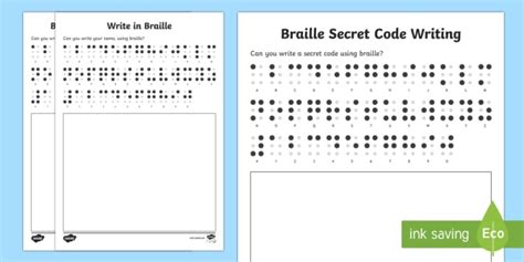 FREE! - Write in Braille Worksheet / Worksheets