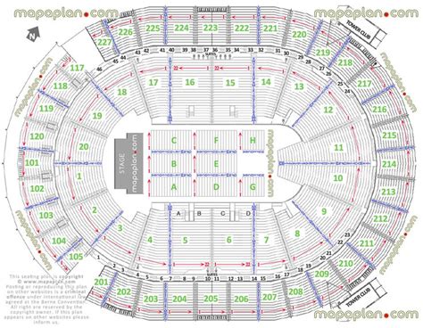 detailed seat row numbers end stage concert sections floor plan map ...