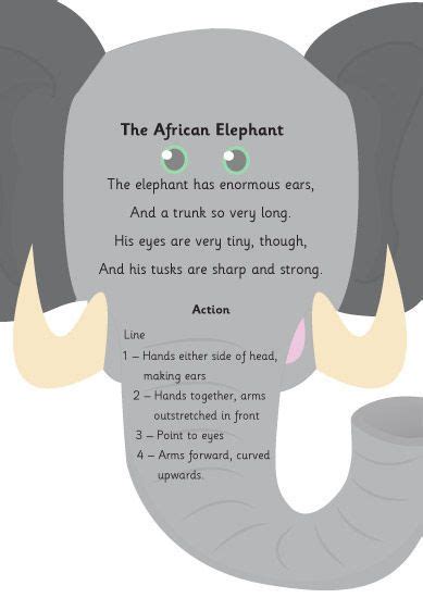 The African Elephant Poem | Elephant crafts, Dear zoo, Elmer the elephants