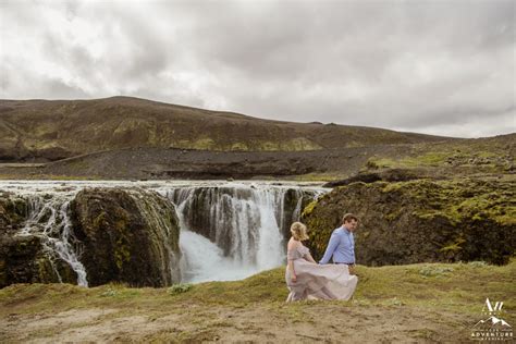 Waterfall Wedding Anniversary Session in Iceland