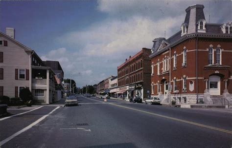 Street Scene Lee, MA Postcard