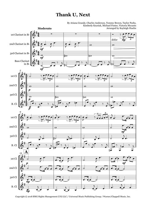 Thank U, Next (arr. Kayleigh Huelin) by Ariana Grande Sheet Music for ...