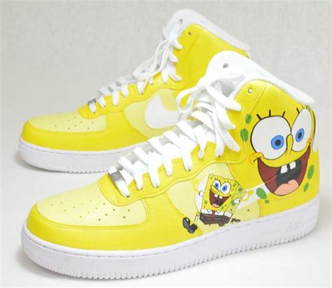 Spongebob SquarePants Nike AF1 High - Custom Painted Sneakers | Sneakers, Nike air shoes ...