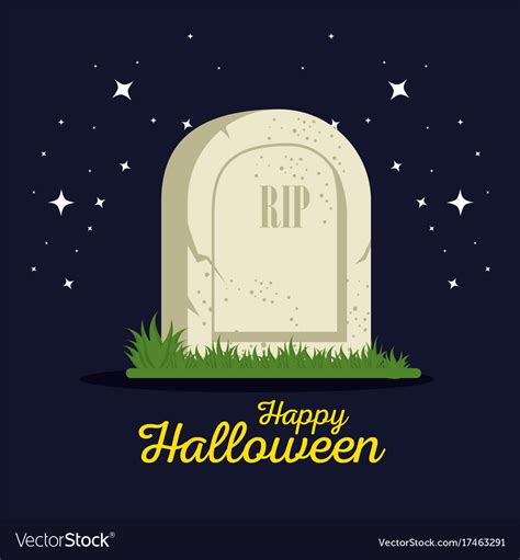 Gravestone halloween cartoon Royalty Free Vector Image