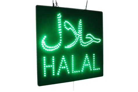 Buy Halal in Arabic and English Sign, TOPKING Signage, LED Neon Open, Store, Window, Shop ...