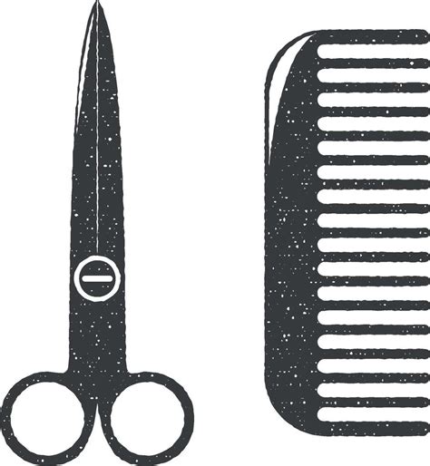 scissors and comb vector icon illustration with stamp effect 38033341 Vector Art at Vecteezy