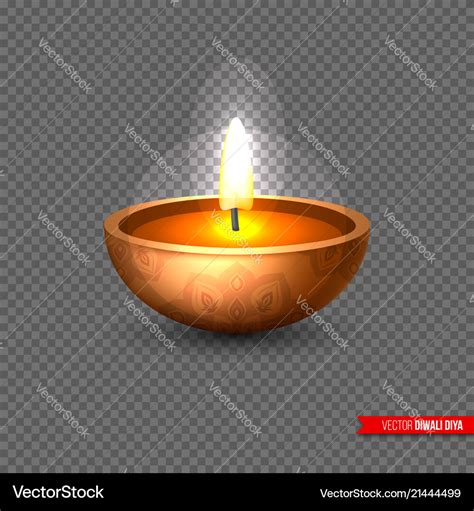 Diwali diya - oil lamp element for traditional Vector Image