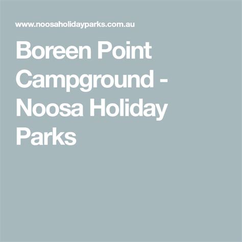 Boreen Point Campground - Noosa Holiday Parks | Holiday park, Lakeside ...