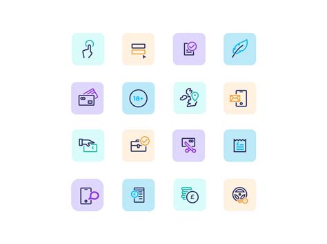 Pastel icon set for the finance industry by Limely on Dribbble