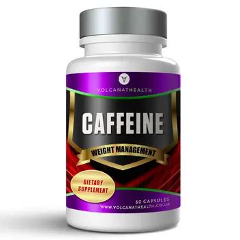 Caffeine Capsules Energy Diet Pills In Volcanat Health Premium Bottles ...