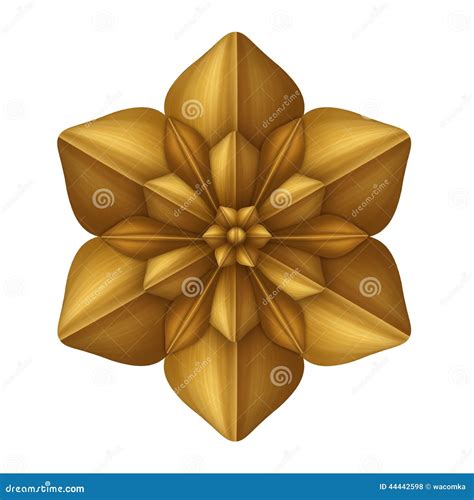 Golden Decorative Flower Clip Art Isolated, Design Element, Antique ...