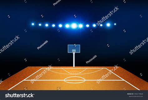 Basketball Arena Field Bright Stadium Lights Stock Vector (Royalty Free ...