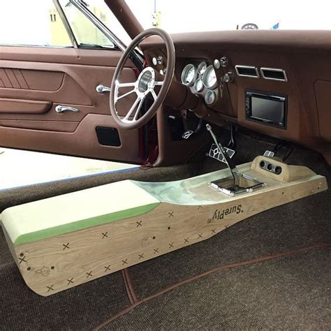 bux customs Center console custom brown pro touring camaro center: | Custom car interior, Custom ...